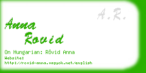 anna rovid business card